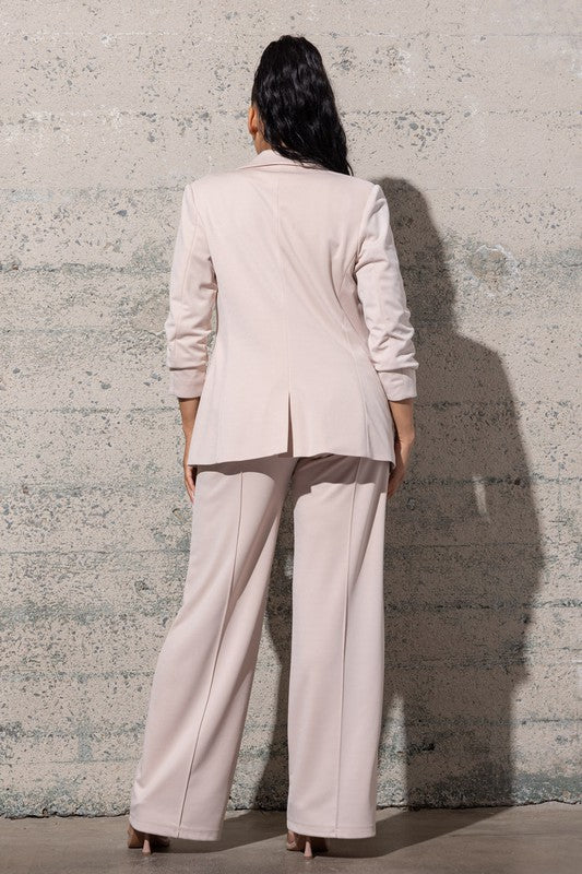 DEITRA THREE PIECE STRETCH KNIT PANT SUIT