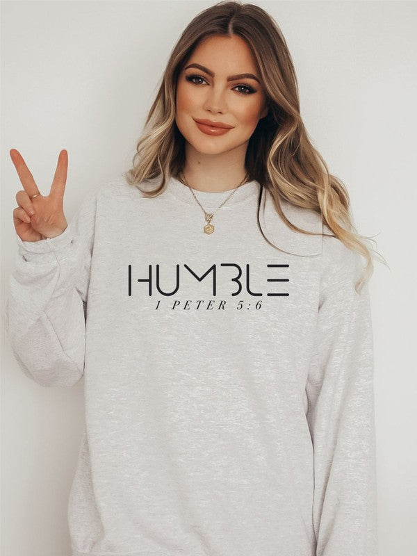 HUMBLE 1 Peter 5:6 Cozy Crewneck Sweatshirt