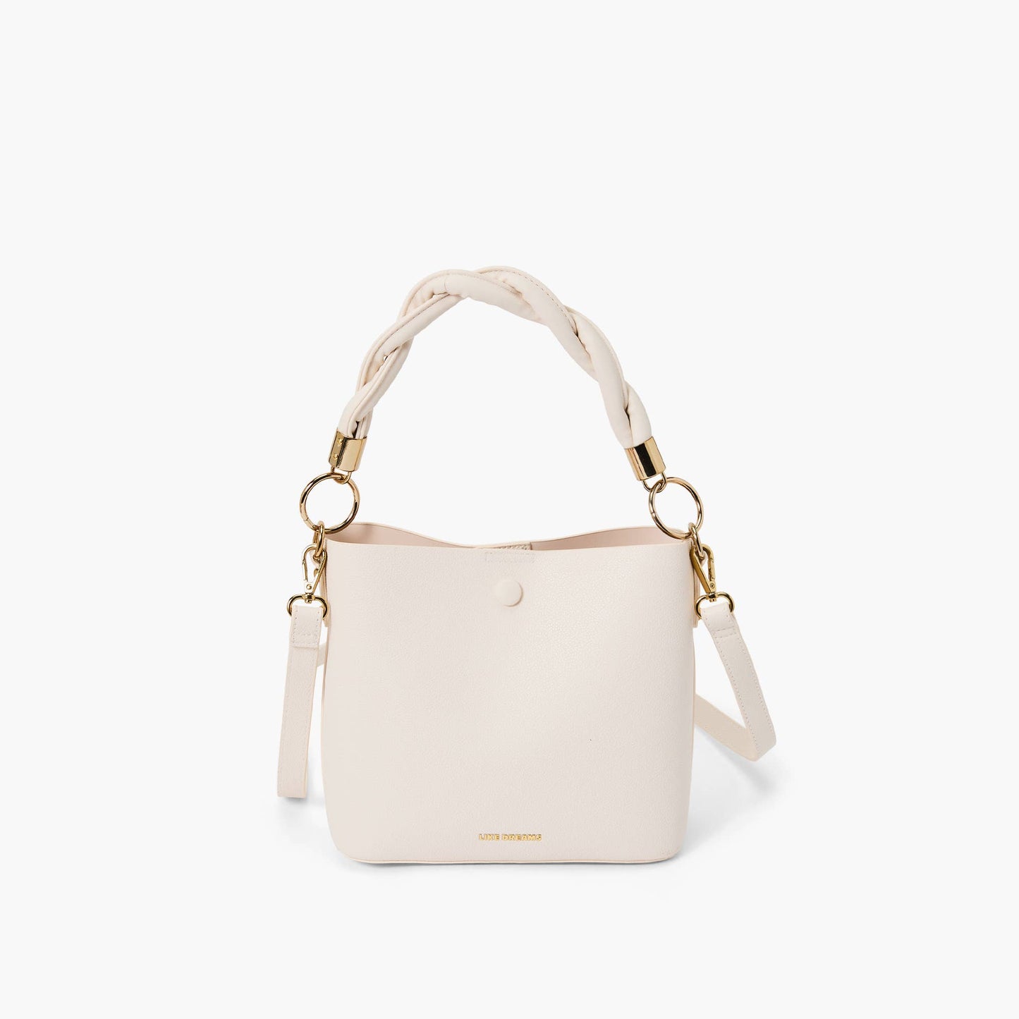 BRAIDED HANDLE BUCKET CROSSBODY PURSE
