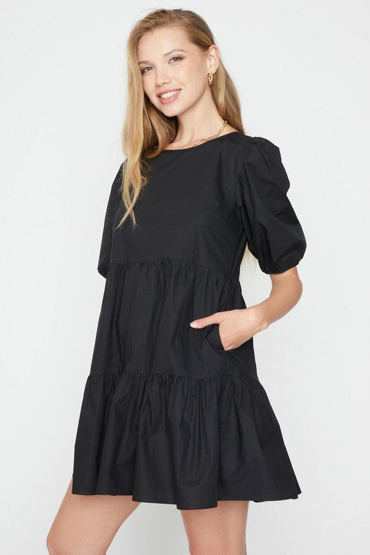 BELLA PUFF SLEEVE MINI DRESS