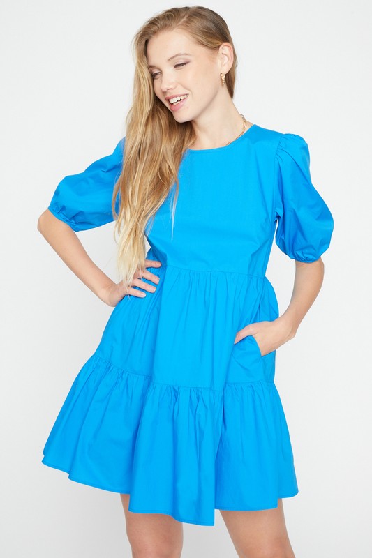 BELLA PUFF SLEEVE MINI DRESS