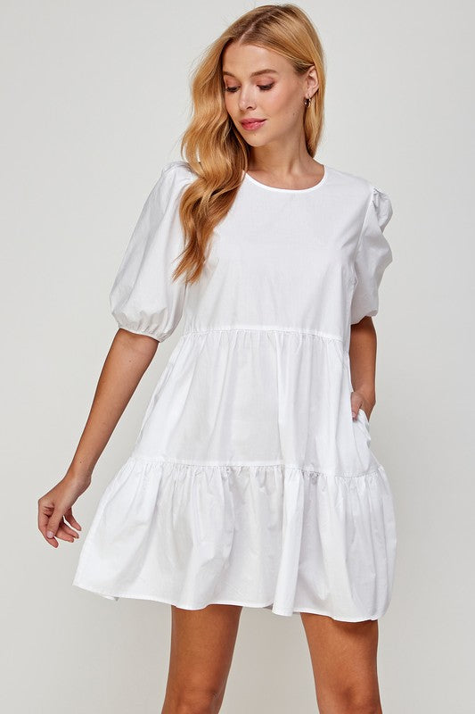 BELLA PUFF SLEEVE MINI DRESS