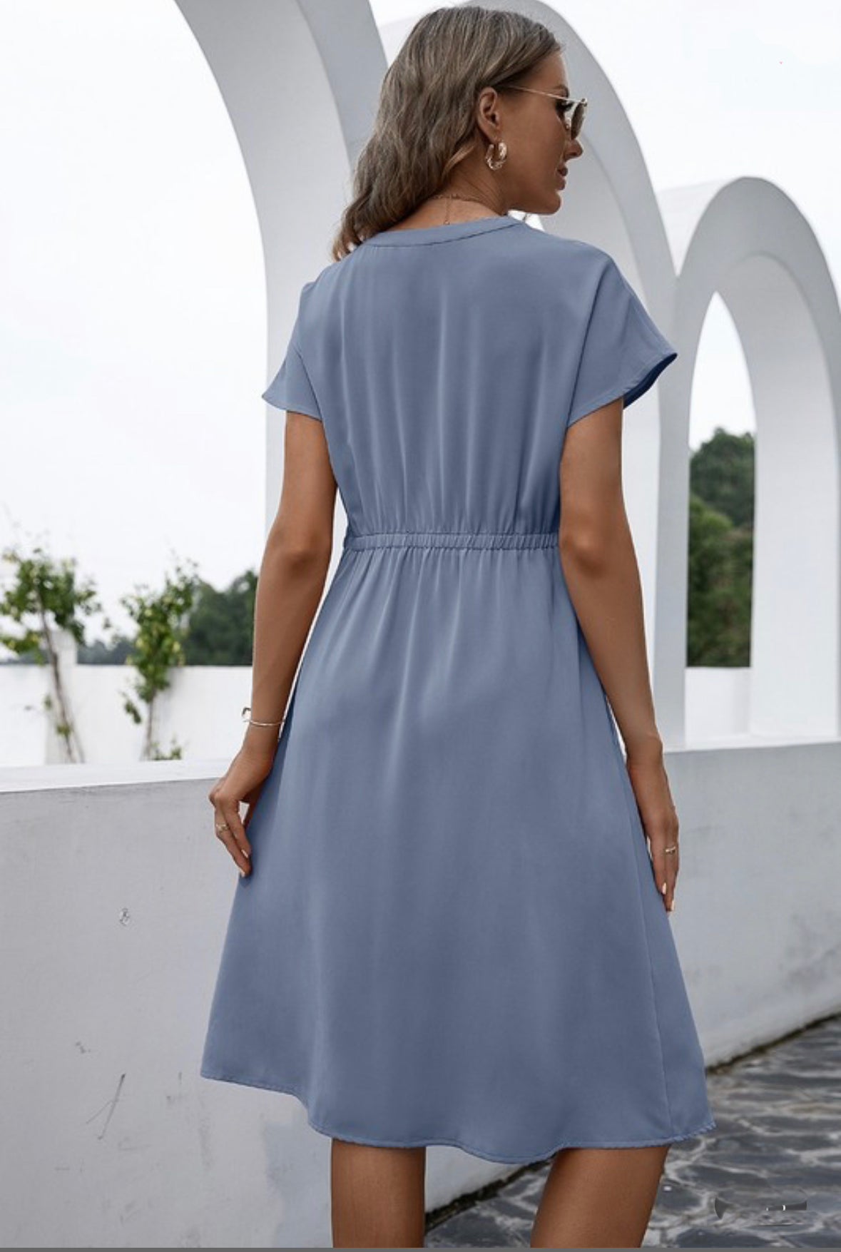 NORAH FRONT TIE MIDI DRESS