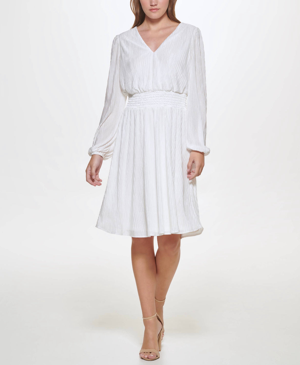 GISELLE PLEATED SMOCK WAIST DRESS