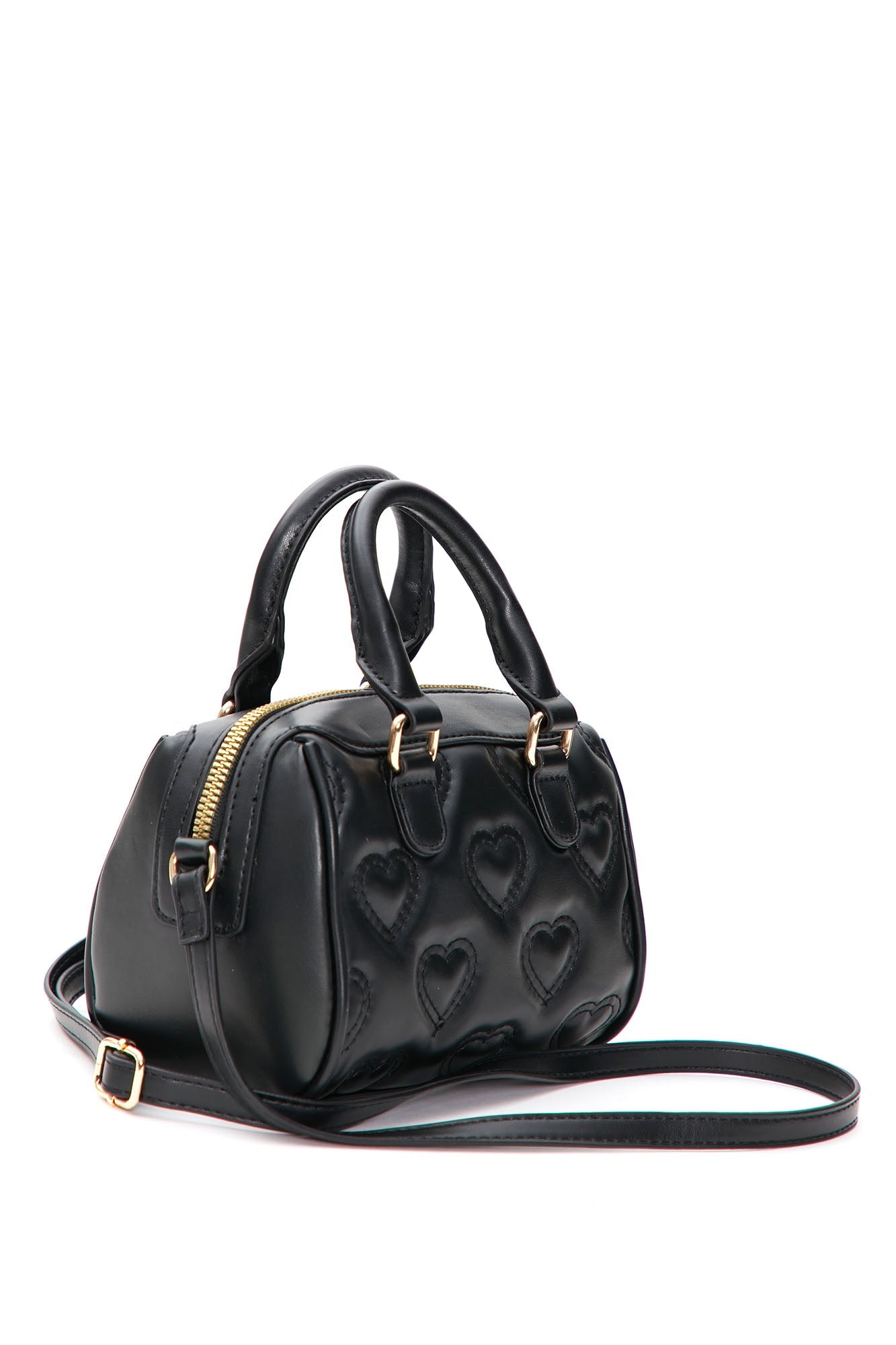 QUILTED HEARTS VEGAN LEATHER MINI HANDBAG