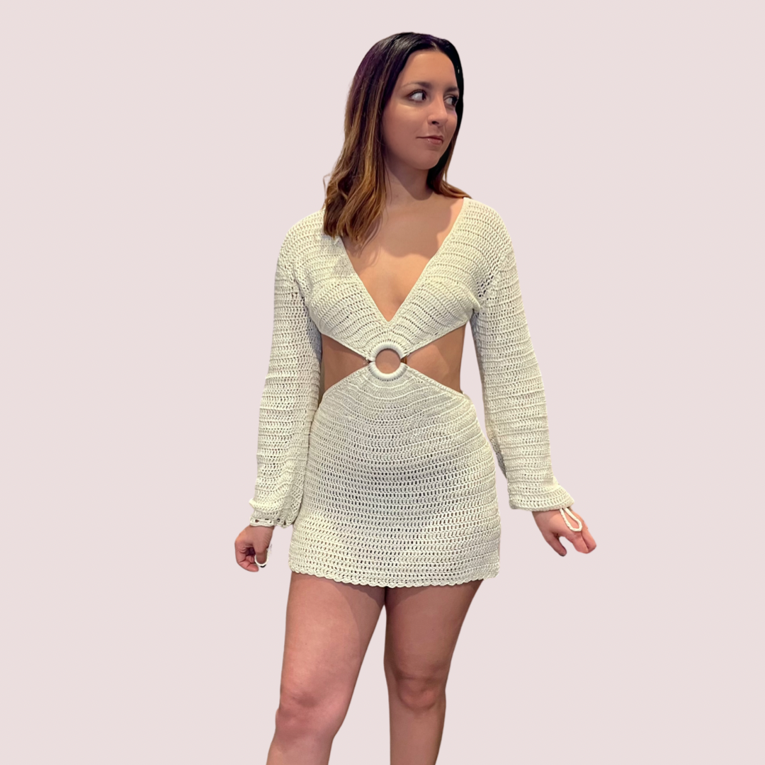 JAZZ CUTOUT CROCHET MINI DRESS