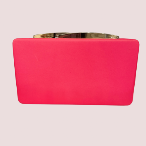Neon Pink Faux Leather Clutch