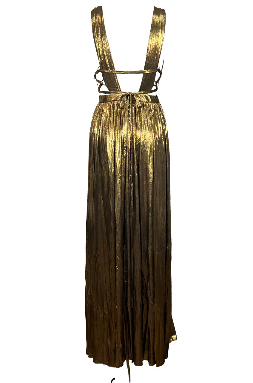 KILEY METALLIC GOLD GODDESS GOWN