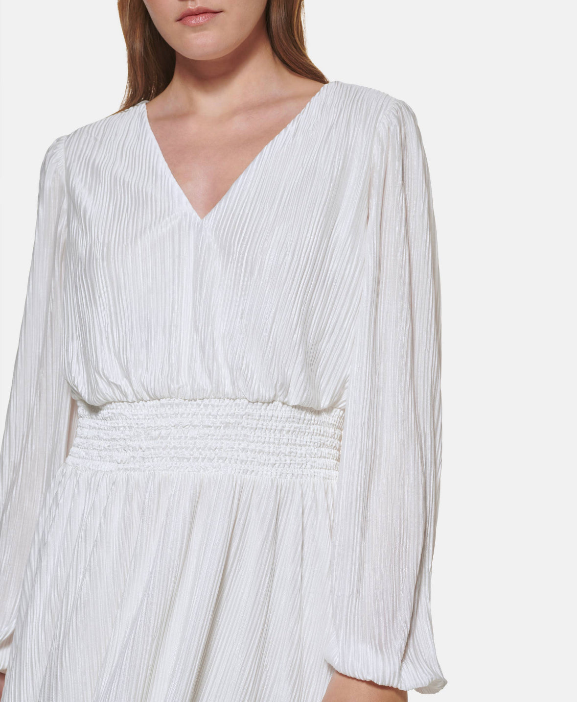 GISELLE PLEATED SMOCK WAIST DRESS