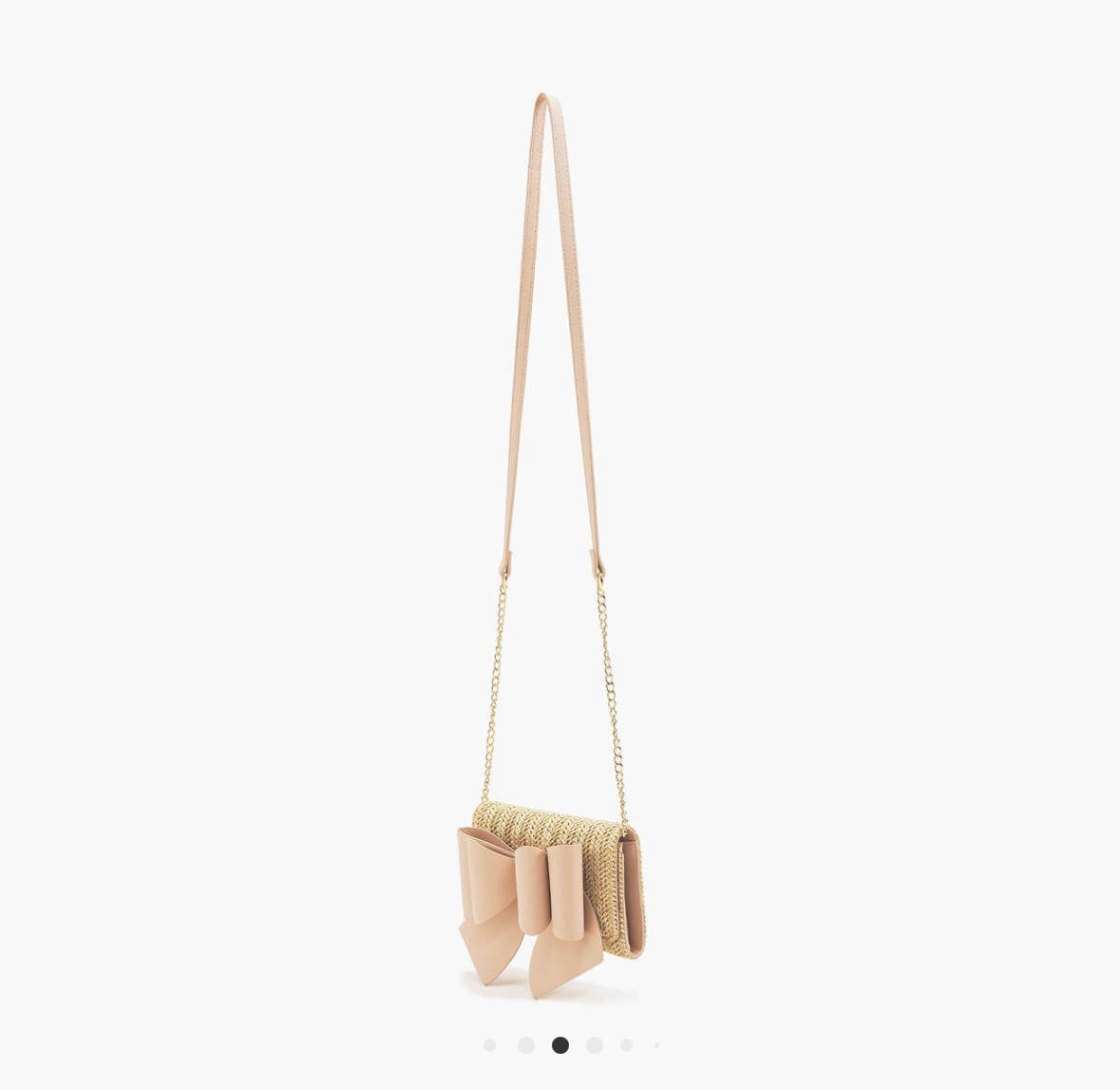 DREAMS BLUSH STRAW WALLET CROSSBODY WITH BOW