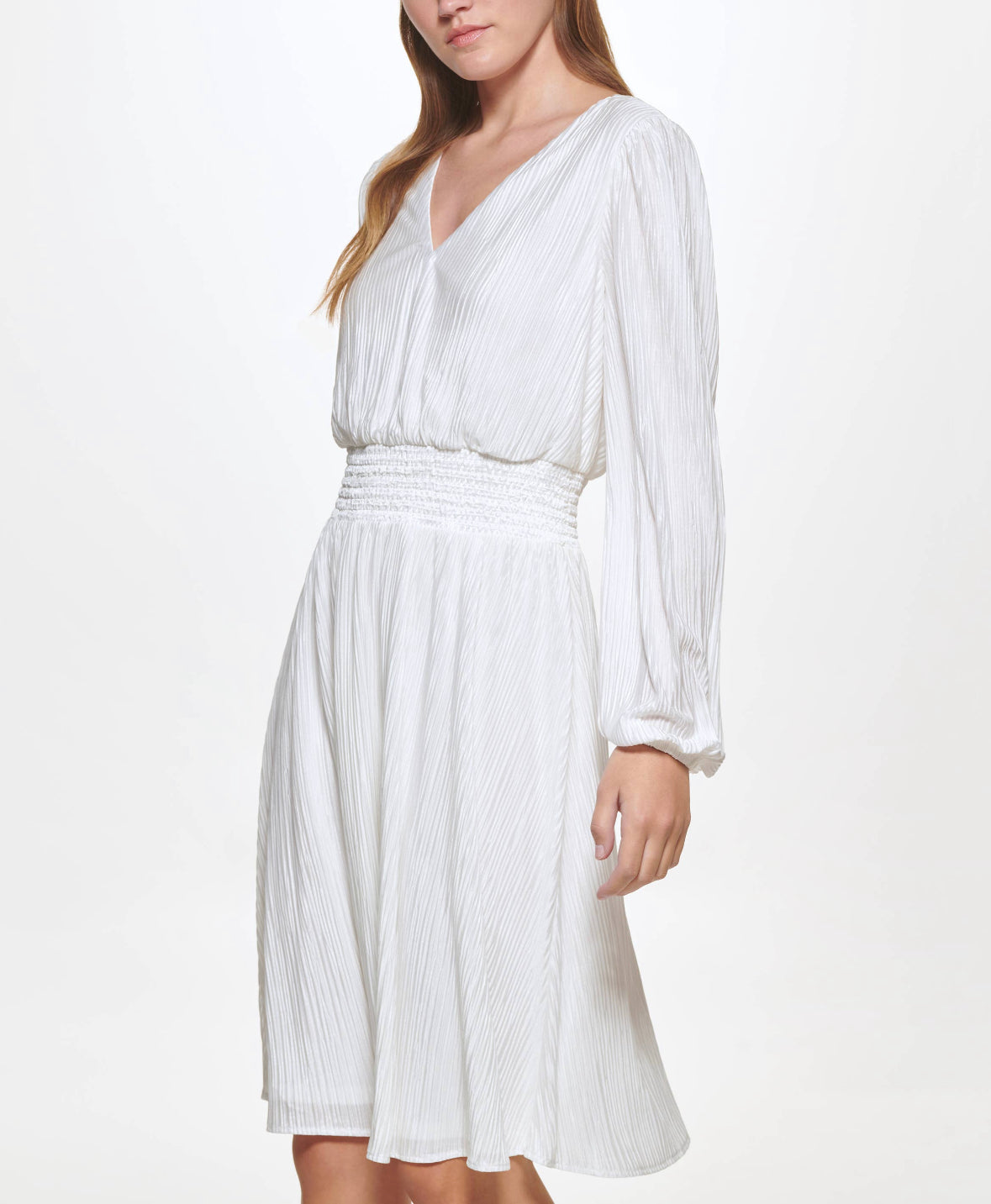 GISELLE PLEATED SMOCK WAIST DRESS