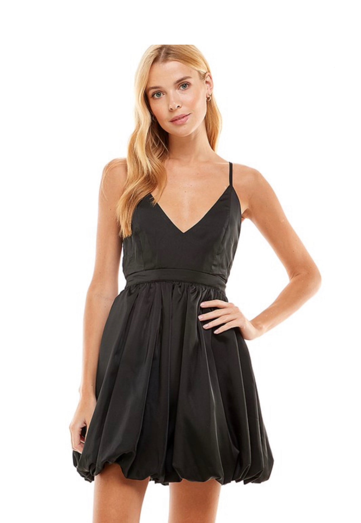 KIRBY BUBBLE SPAGHETTI STRAP MINI DRESS