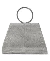 SILVER BANGLE RHINESTONED CLUTCH