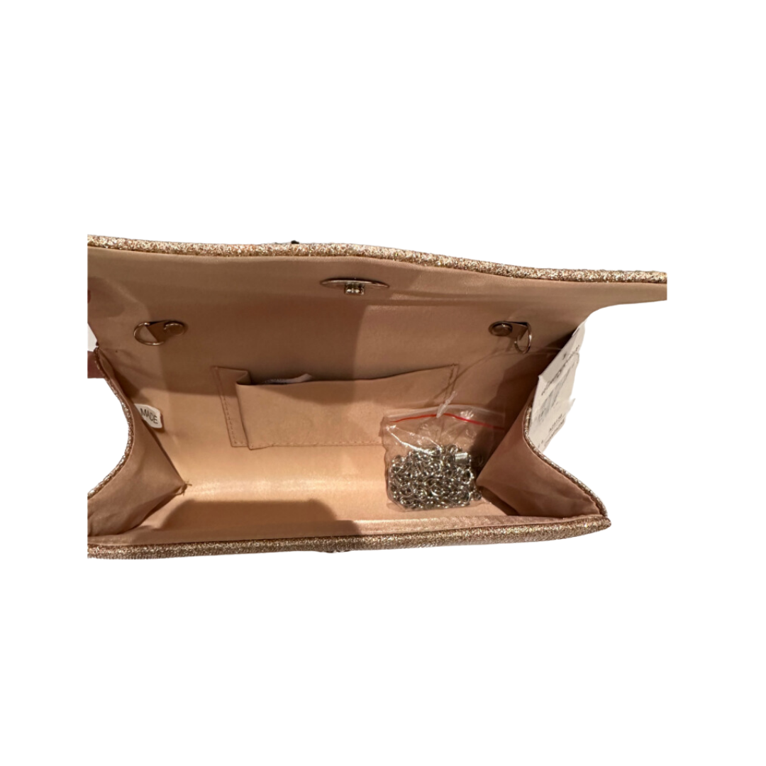 GOLD AND ROSE BLING CLUTCH