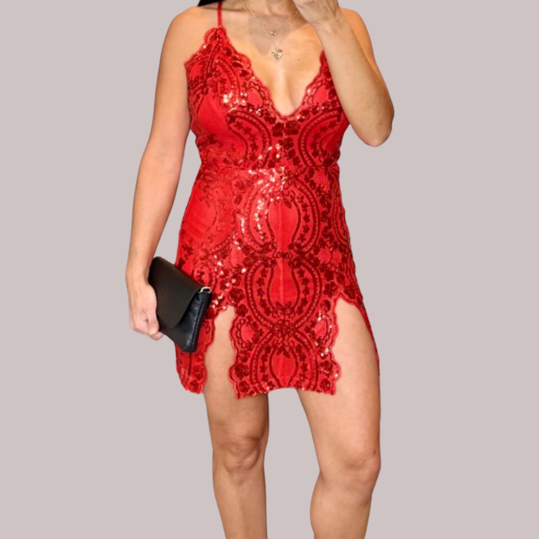 GEORGIA SEXY LACE MINI DRESS