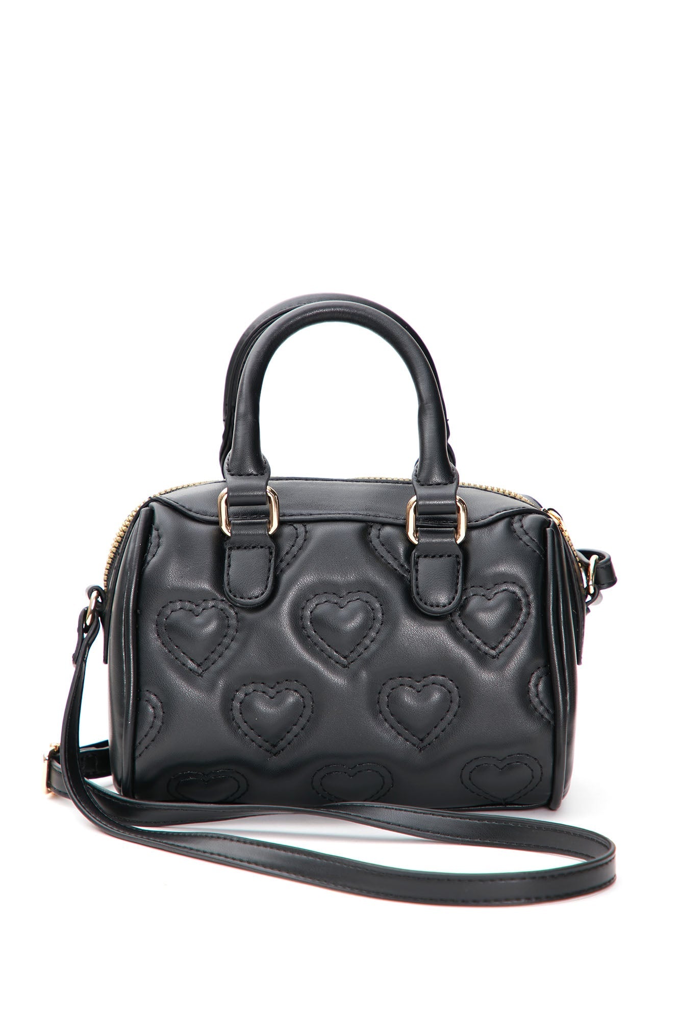 QUILTED HEARTS VEGAN LEATHER MINI HANDBAG