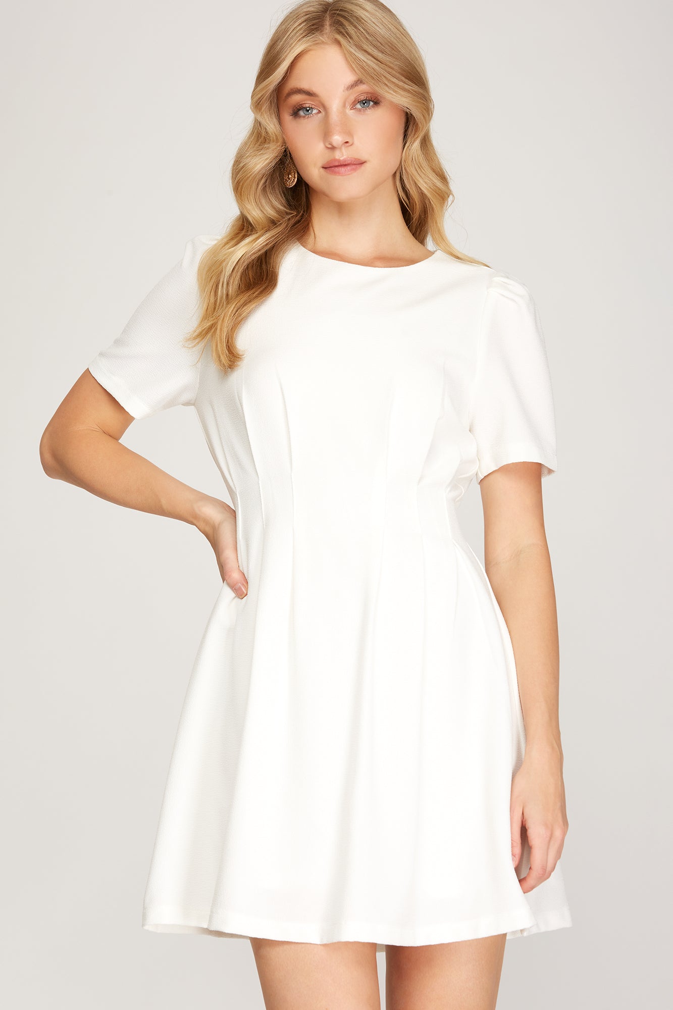 SHILOH SHORT SLEEVE WOVEN A-LINE MINI DRESS MilaGrace Boutique SHILOH SHORT SLEEVE WOVEN A-LINE MINI DRESS MilaGrace Boutique