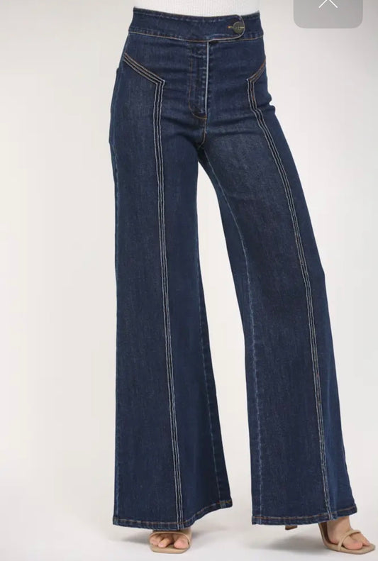 KAT HIGH WAISTED WIDE LEG STRETCH JEANS