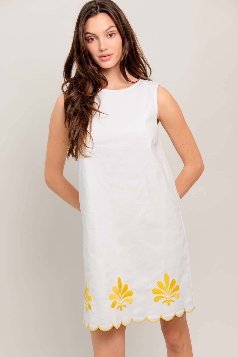 Kiki Denim Embroidered Shift Dress