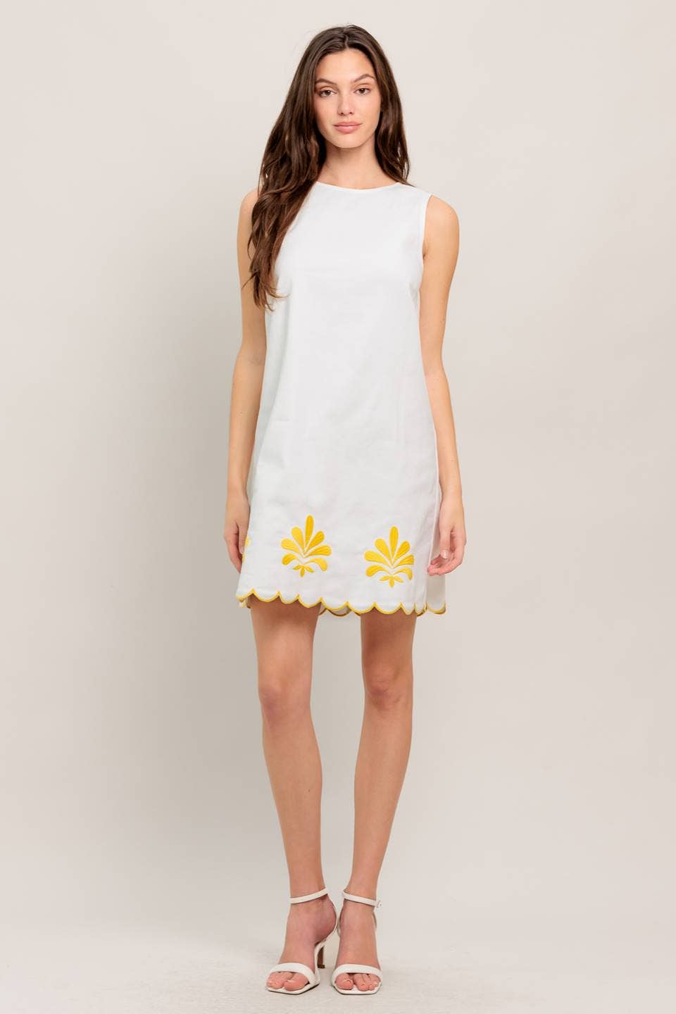 Kiki Denim Embroidered Shift Dress