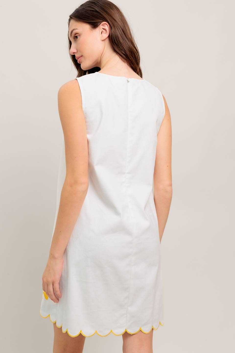 Kiki Denim Embroidered Shift Dress