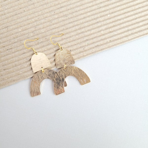 ARCH SHAPED GOLD PLATED EARRINGS