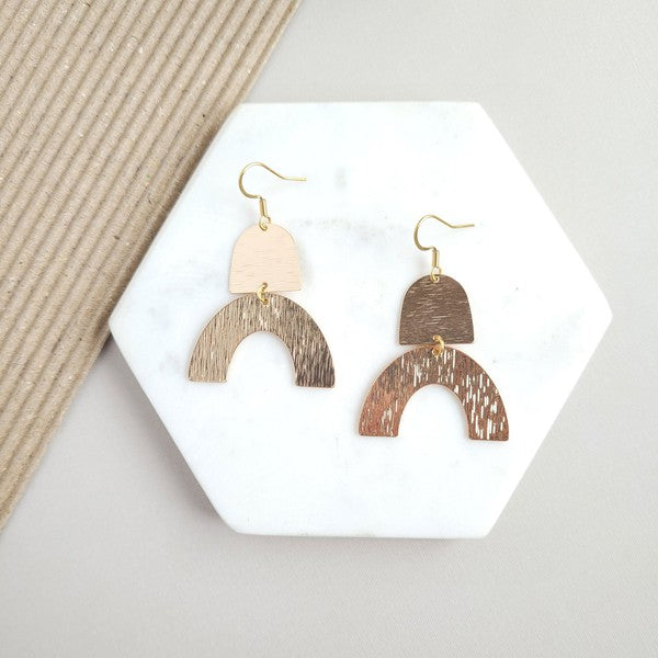 ARCH SHAPED GOLD PLATED EARRINGS
