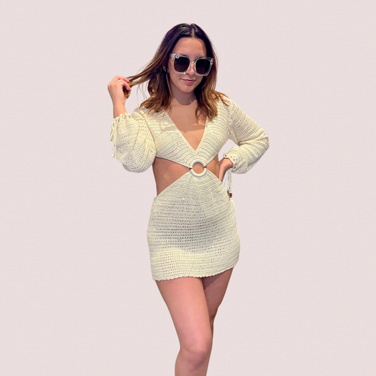 JAZZ CUTOUT CROCHET MINI DRESS