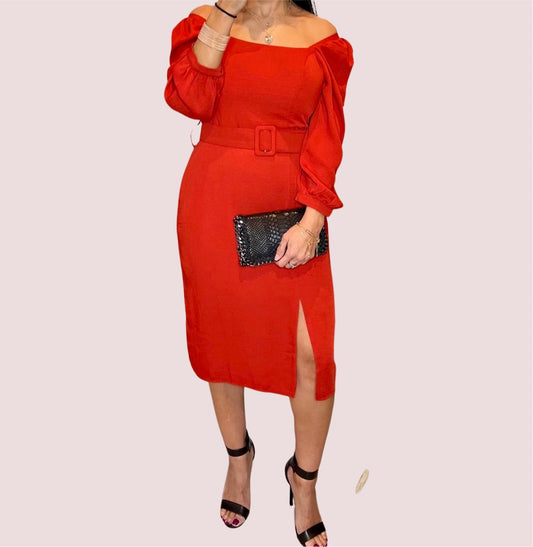 JULIA OFF THE SHOULDER MIDI DRESS