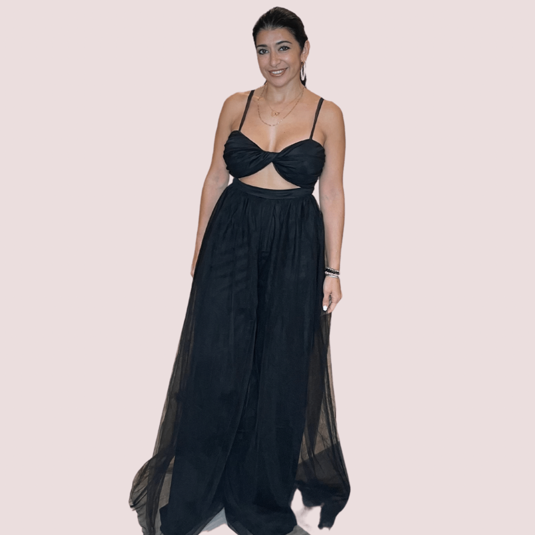 TRINITY ONE PIECE CUT OUT TULLE JUMPSUIT