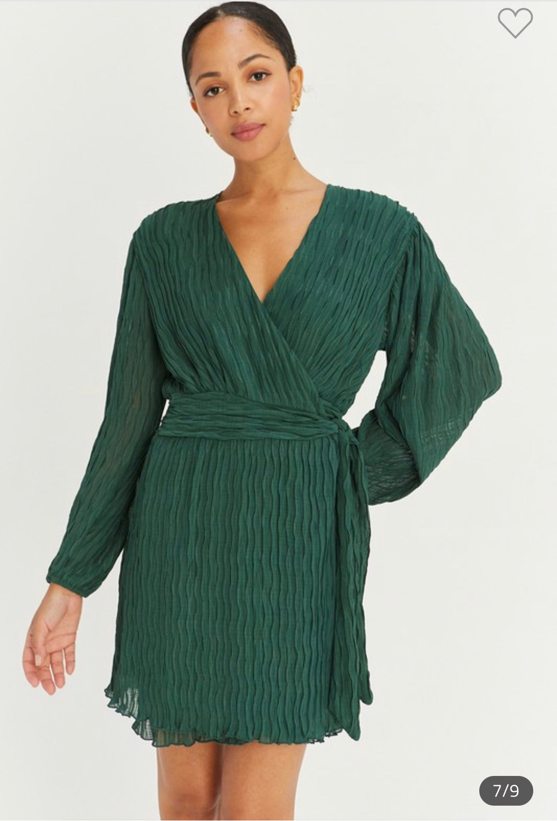 ZAYAH LONG SLEEVE WRAP MINI DRESS