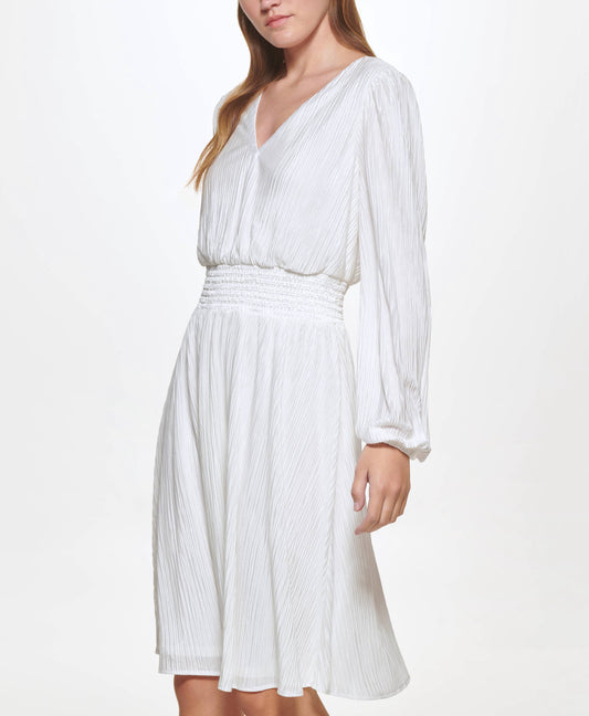GISELLE PLEATED SMOCK WAIST DRESS