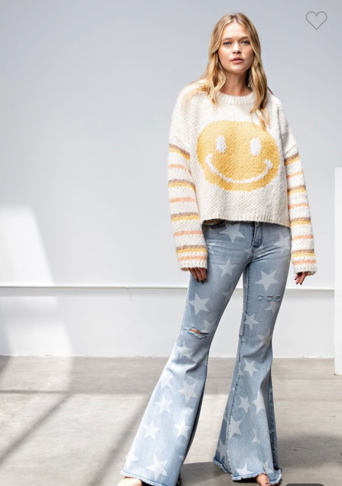 BLISS SMILEY FACE KNIT SWEATER