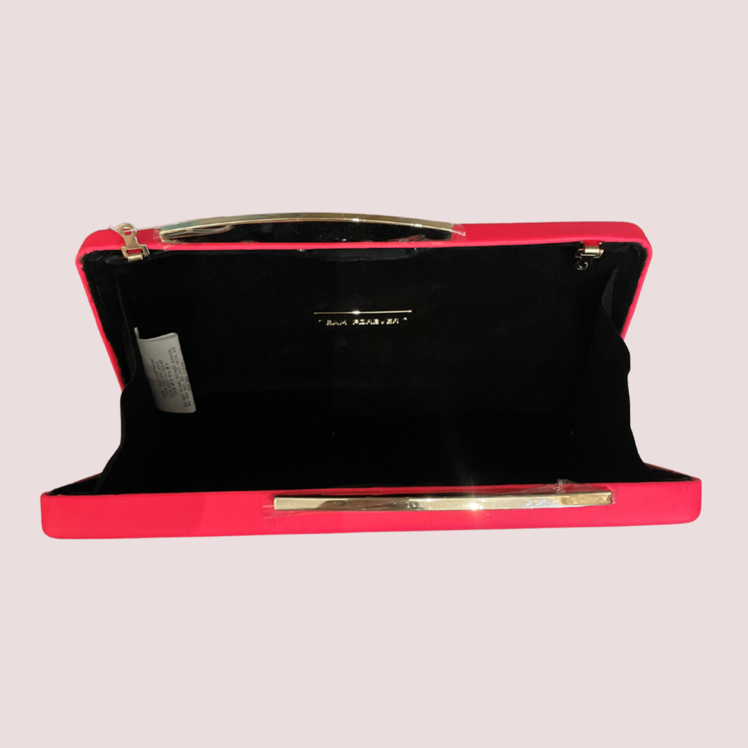 NEON PINK FAUX LEATHER CLUTCH