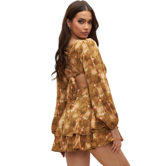 AURORA LONGSLEEVE LACEUP ROMPER