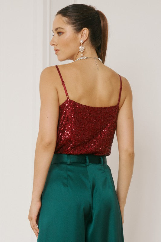 JULIE RED SEQUINED CAMI